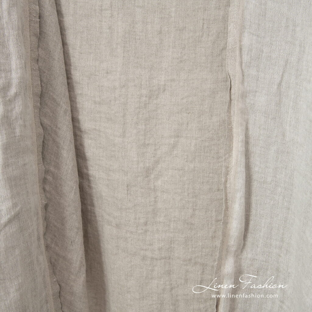 Tissu double face en lin beige lavé 3 beige doublesided linen, double layer.