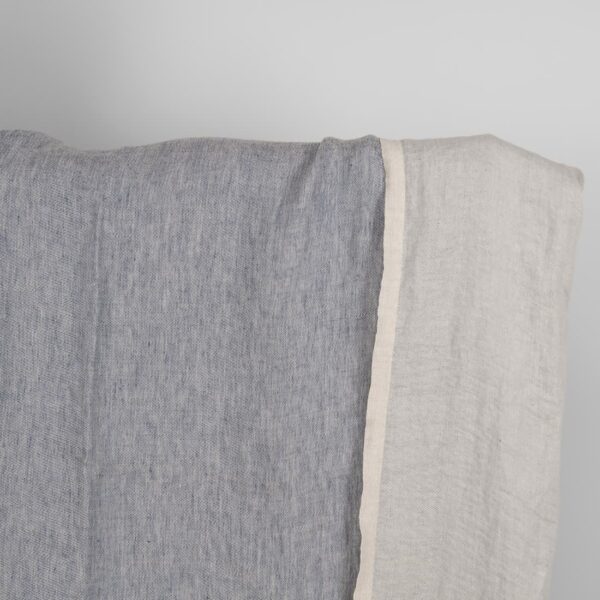 Washed linen fabric blueish grey colour double-sided