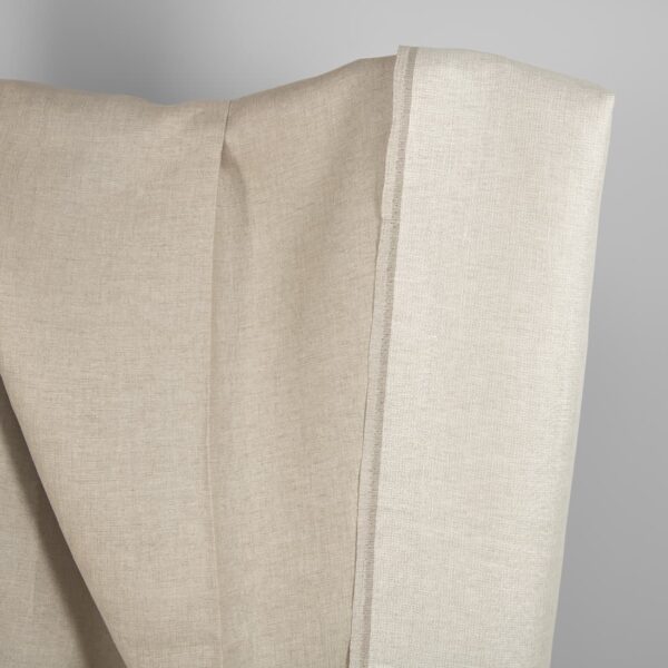 Tissu de lin naturel et blanc double face
