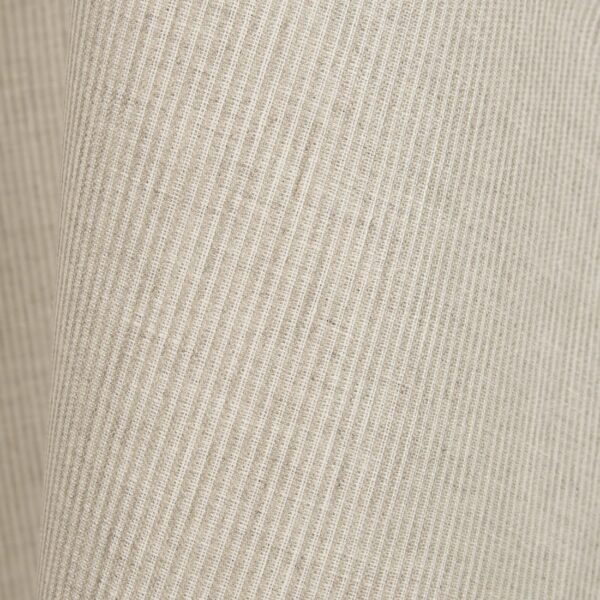 Tissu de lin naturel et blanc à rayures étroites – Image 4