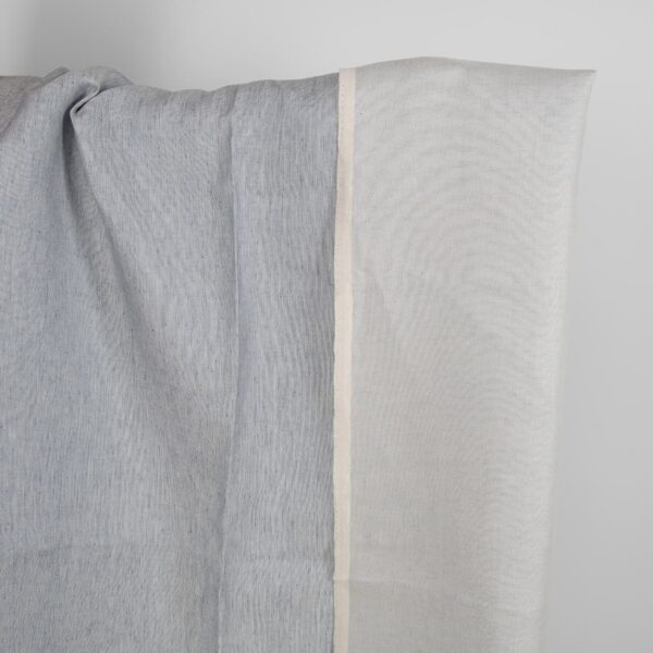 Tissu de lin bleu et gris double face