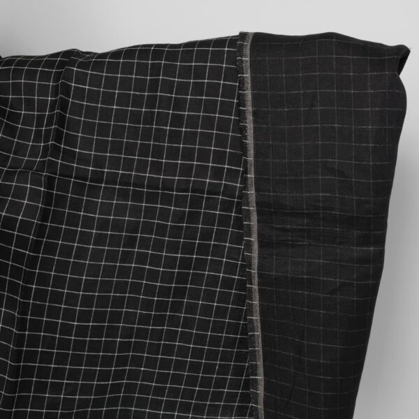 Tissu de lin à carreaux noirs et blancs recto-verso