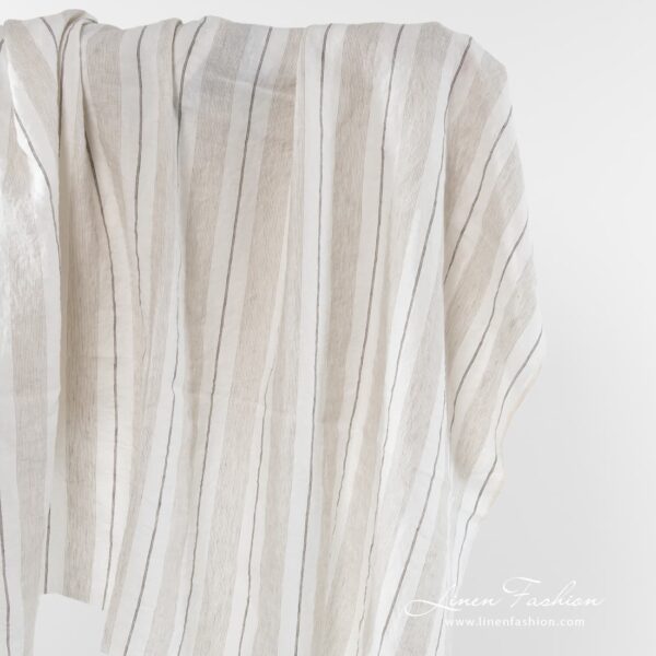 White linen fabric with stripes.