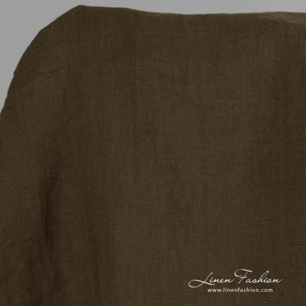 Ivy green dyed linen fabric.