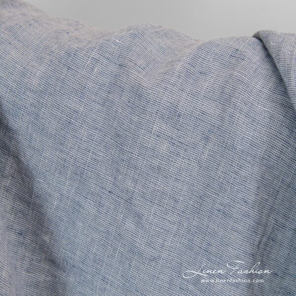 Washed bluish grey linen fabric.