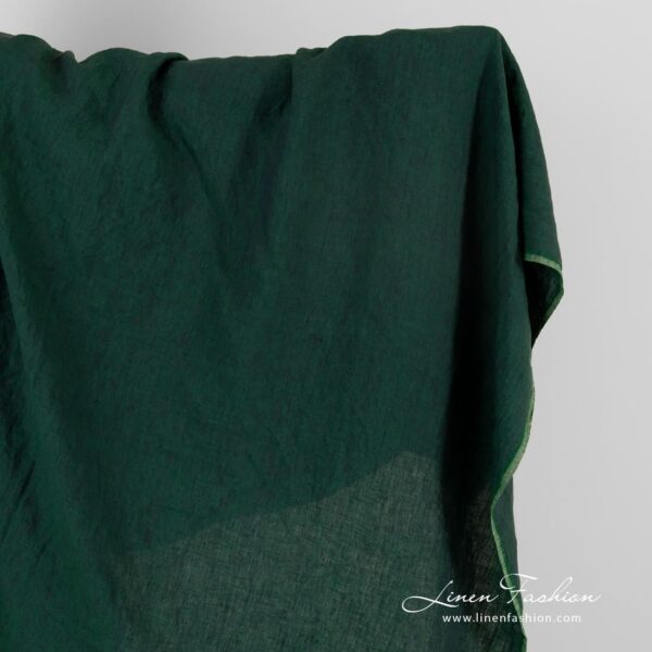Bluish green linen fabric