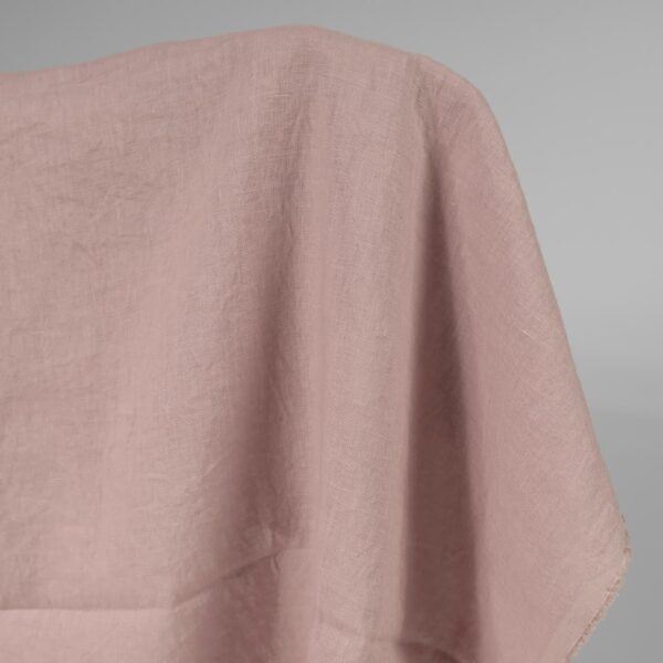Washed linen fabric light lilac colour 145cm