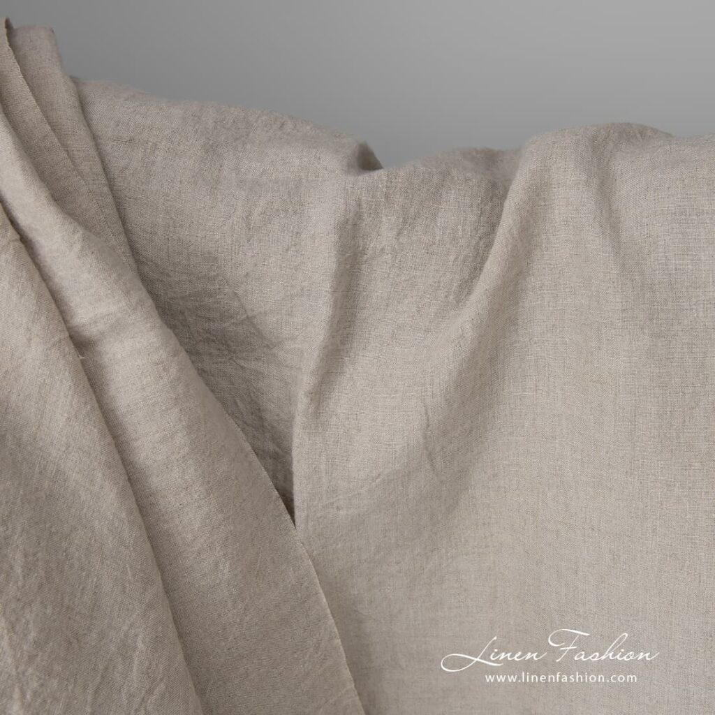 Large tissu de lin gris naturel lavé 2 The fabric was specially washed, therefore it is soft and shrink resistant