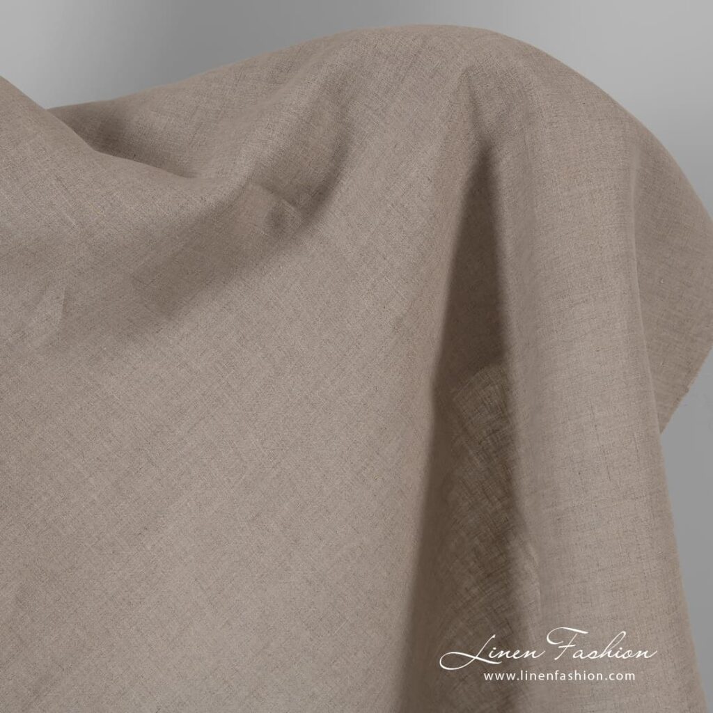 Tissu en lin gris naturel 1 Natural color linen fabric