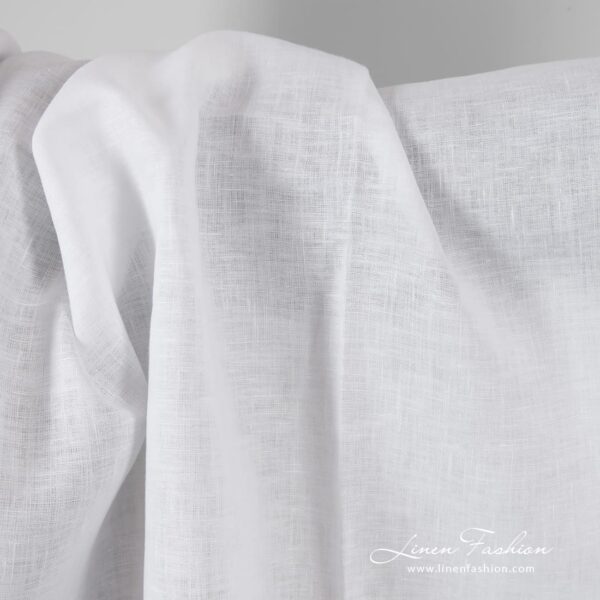 Dense linen fabric in optical white color