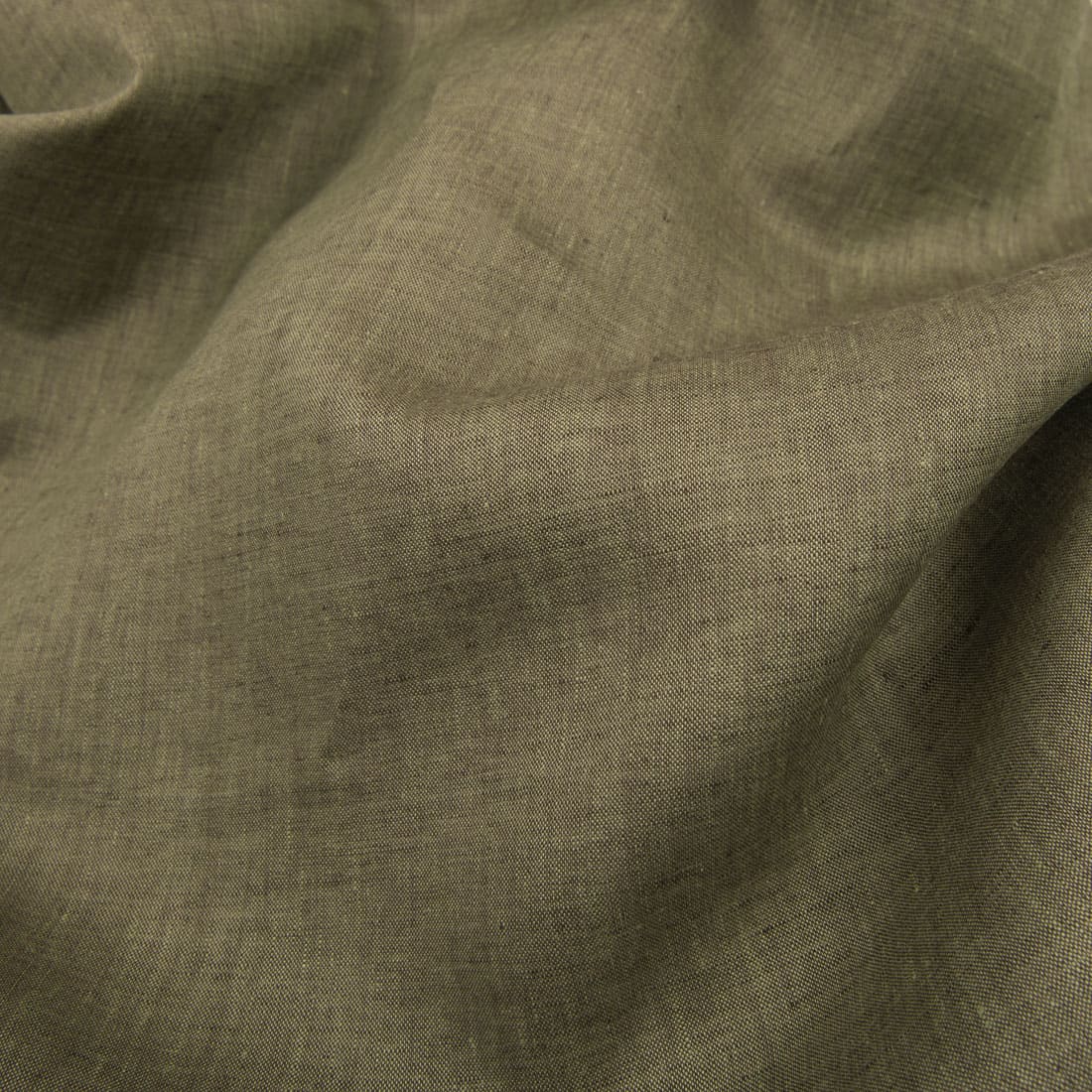 Tissu mélangé en lin vert foncé