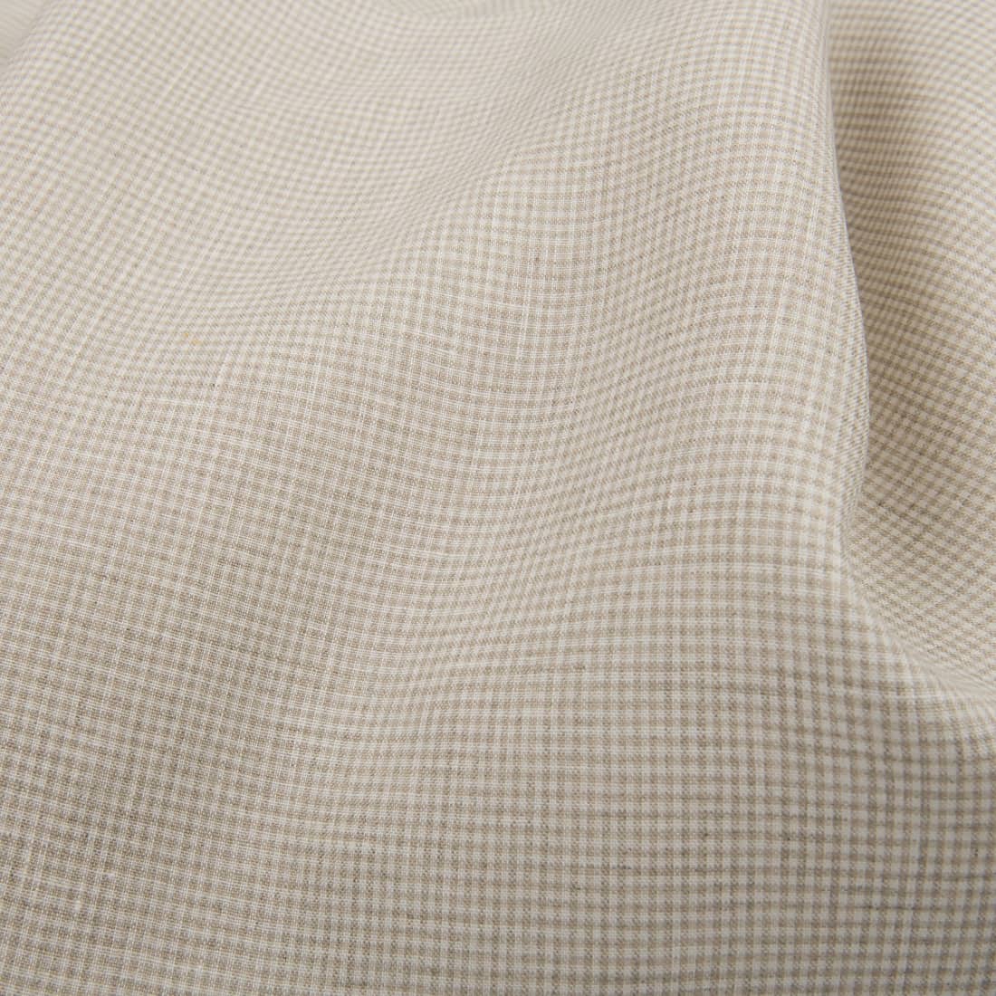 Tissu de lin à petits carreaux beiges