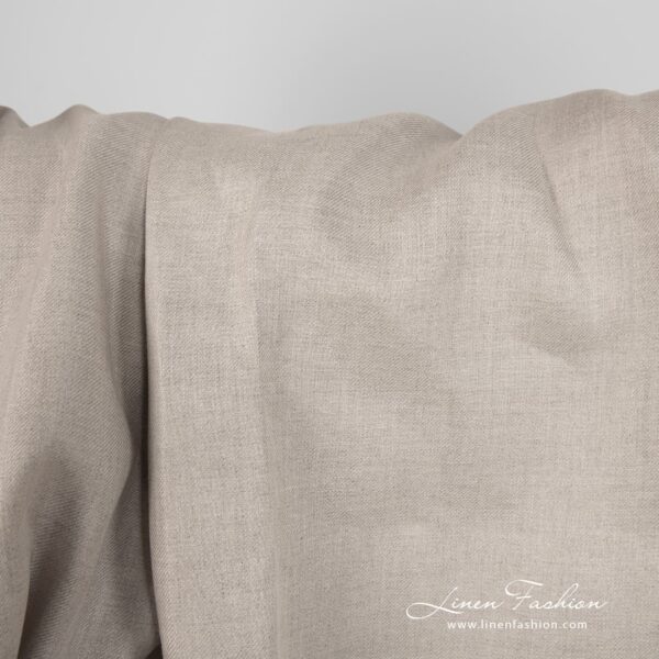 Linen fabric natural colour twill weave pattern 150cm
