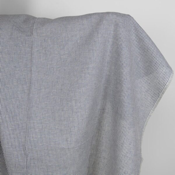 Tissu de lin à carreaux bleus et bruns