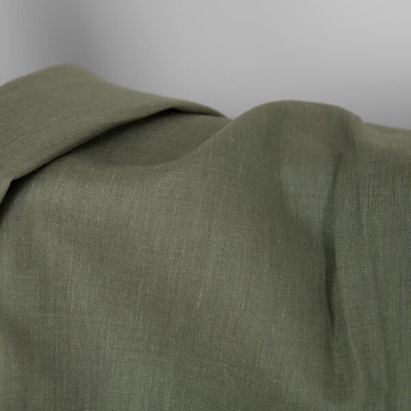 Tissu de lin mélangé gris vert – Image 4