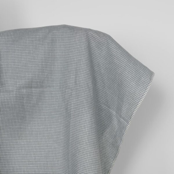 Tissu de lin à carreaux gris blanc