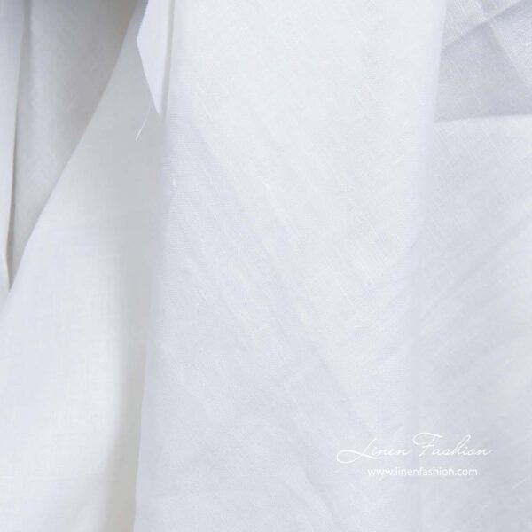 Tissu large en lin blanc neige