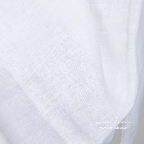 Tissu large en lin blanc neige – Image 2