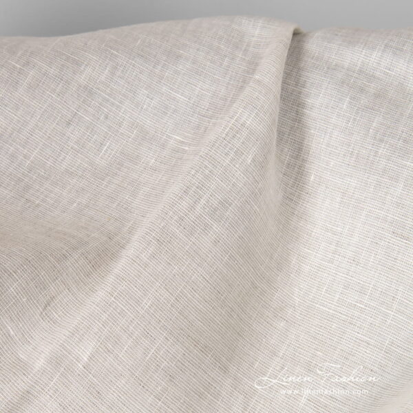 Tissu large en lin mélangé blanc lin – Image 2