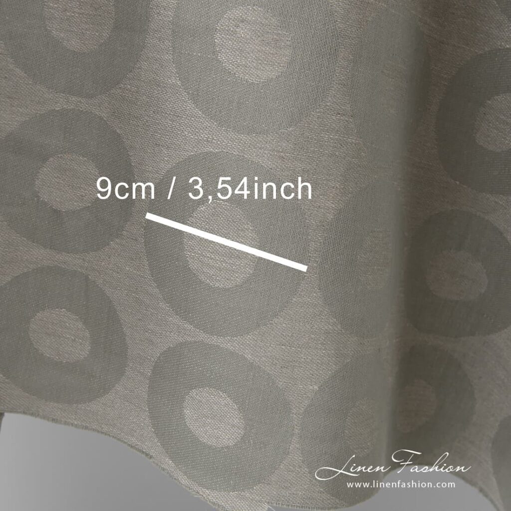 Tissu en coton lin gris à motif circulaire 4 Composition: 52% linen / 48% cotton