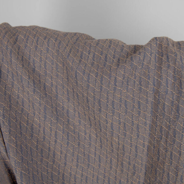 Washed linen cotton fabric blueish grey and brown pattern product photo