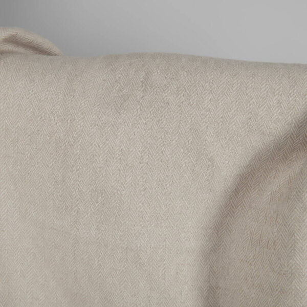 Washed linen cotton sand colour herringbone pattern 150cm