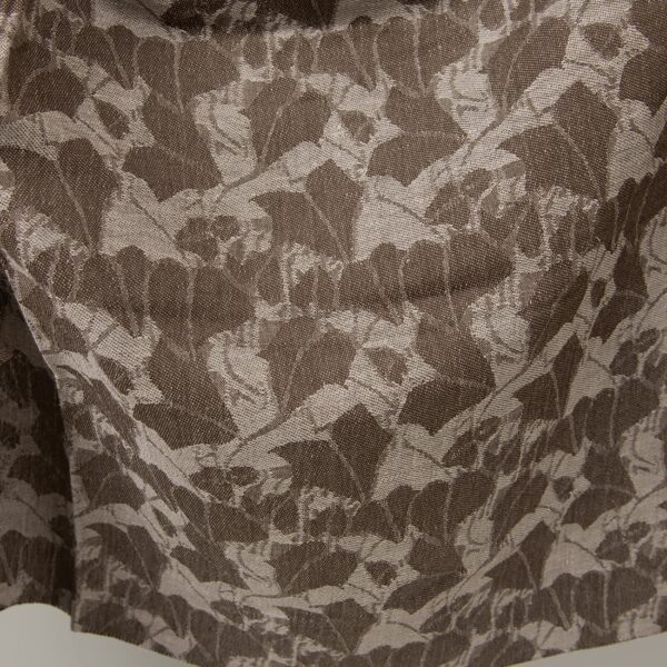 Brown linen blend jacquard fabric product photo