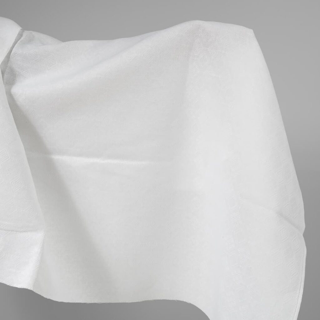 Tissu de lin et de coton blanc optique à motifs de losanges 1 Linen cotton fabric optic white rhombus pattern