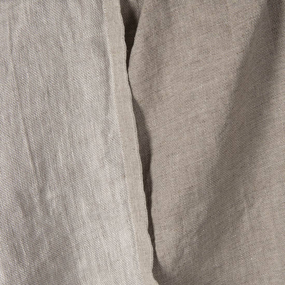 Tissu de lin beige satiné double face lavé