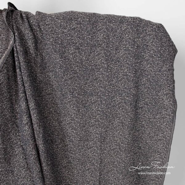 Black natural variegated linen fabric, washed