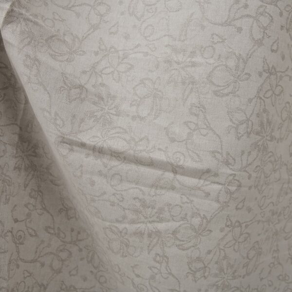 Natural colour linen cotton jacquard fabric with flowers pattern