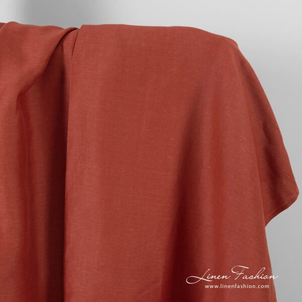 Double-sided red linen cotton fabric