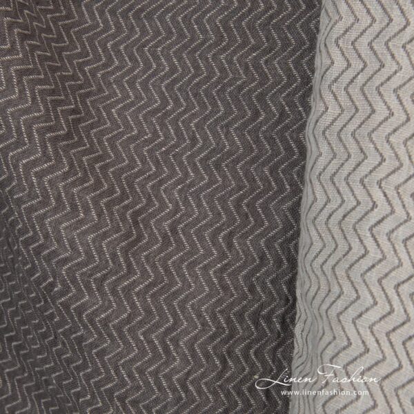 Grey dyed linen fabric.