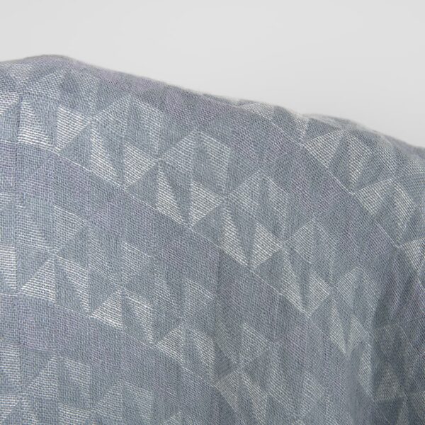 Washed linen fabric grey violet jacquard triangle pattern, double-layer