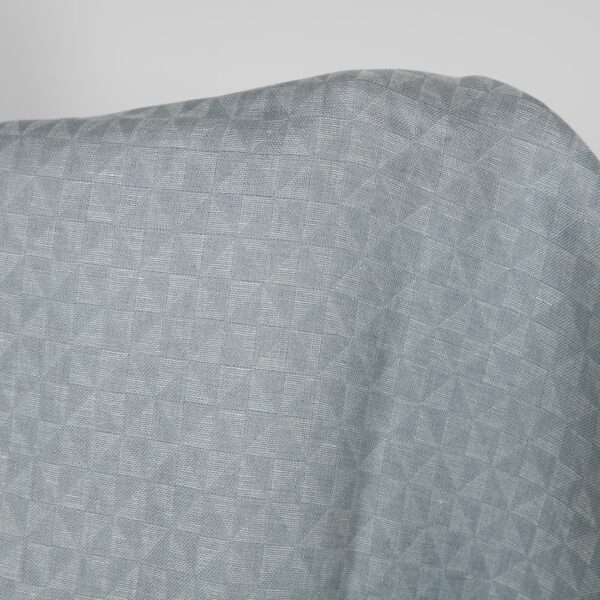 Tissu de lin gris jacquard à motif triangulaire – Image 2
