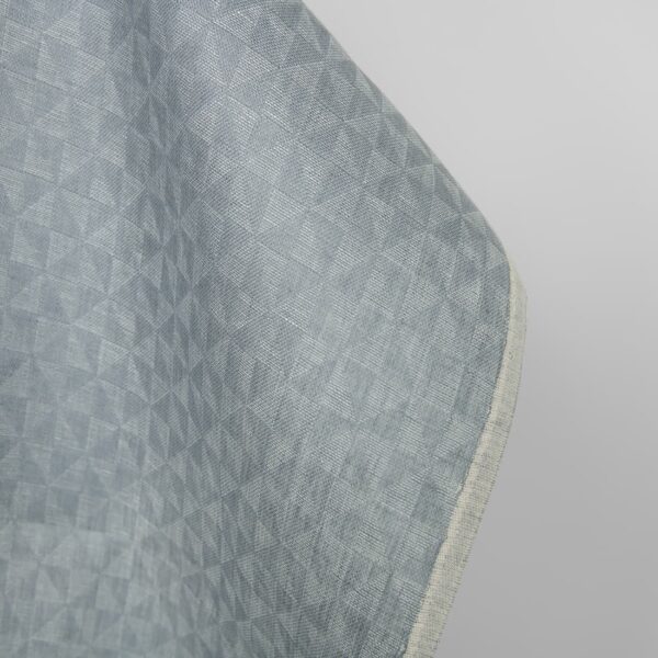 Tissu de lin gris jacquard à motif triangulaire – Image 3