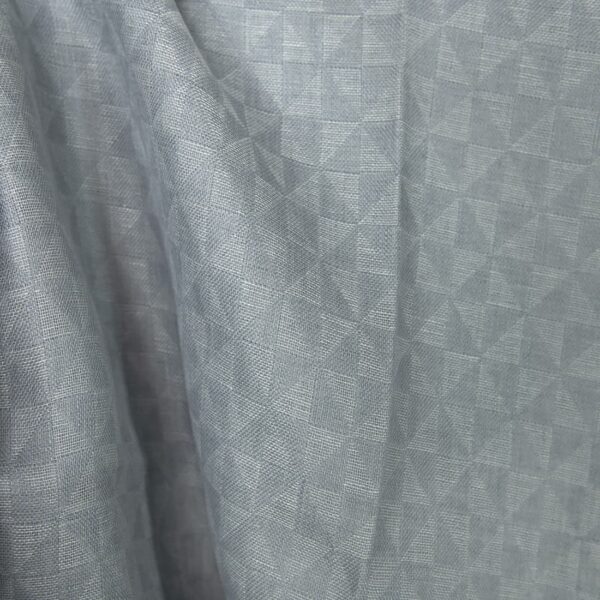 Tissu de lin gris jacquard à motif triangulaire – Image 4