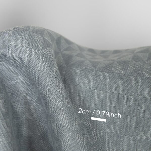 Tissu de lin gris jacquard à motif triangulaire – Image 5