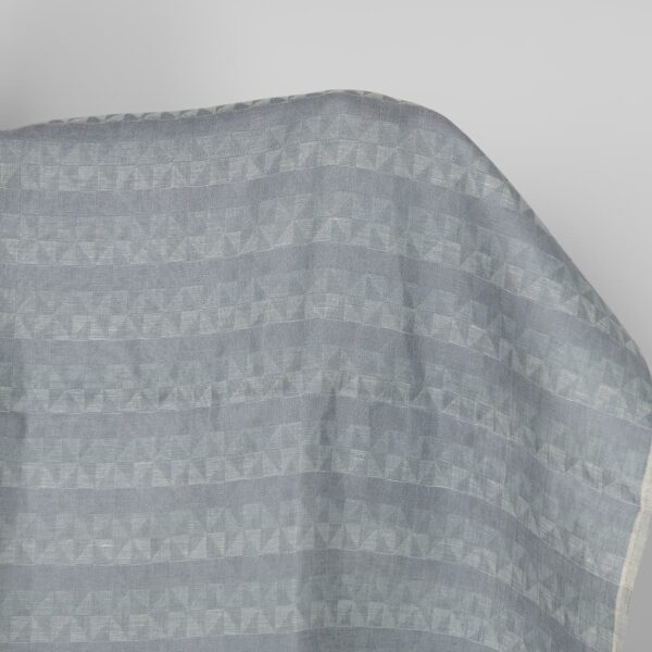 Tissu de lin gris violet jacquard à motif triangulaire
