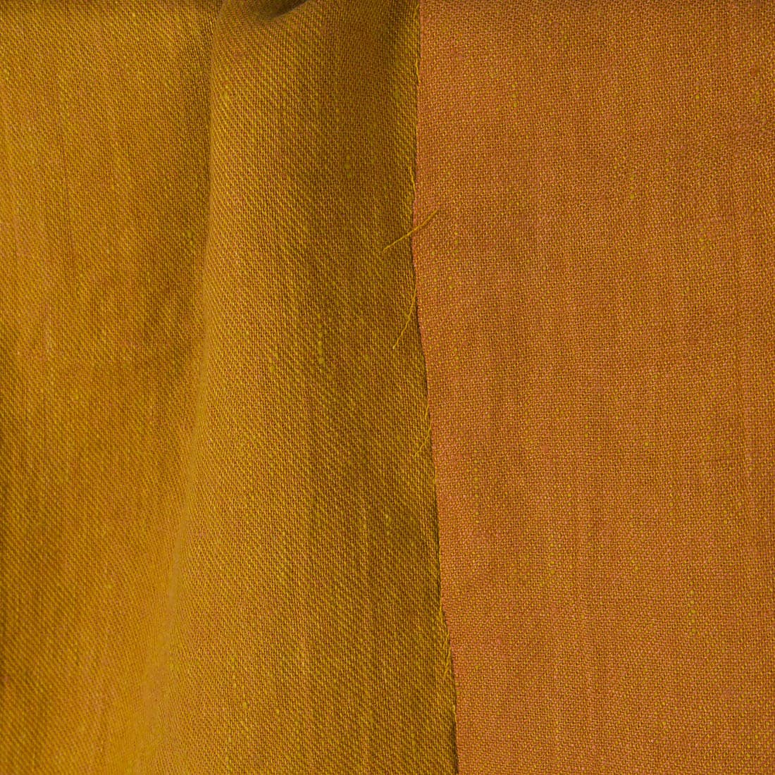 Tissu de lin double face orange, lavé