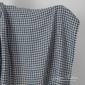 linen blue sand checks, washed.