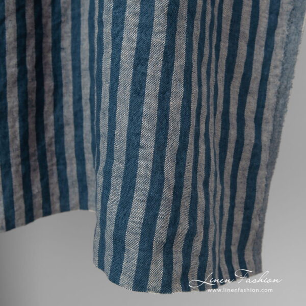 linen blue stripes fabric, heavy weight.