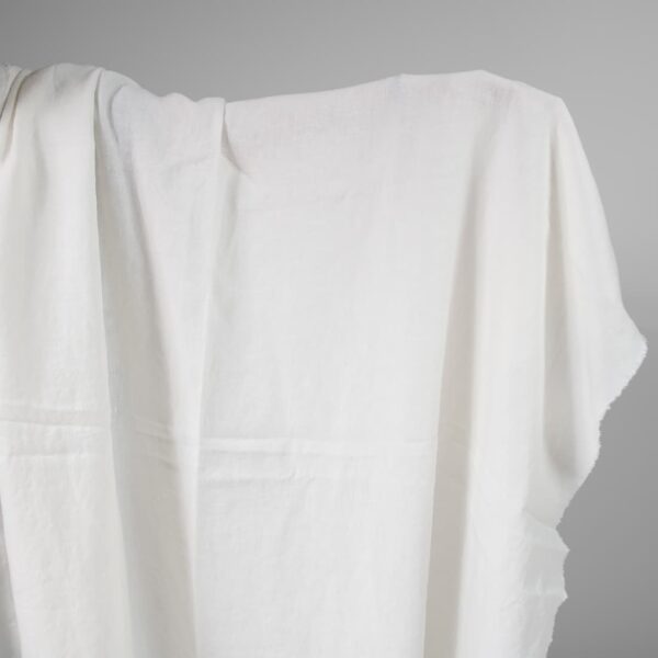 Washed heavy linen fabric off-white colour