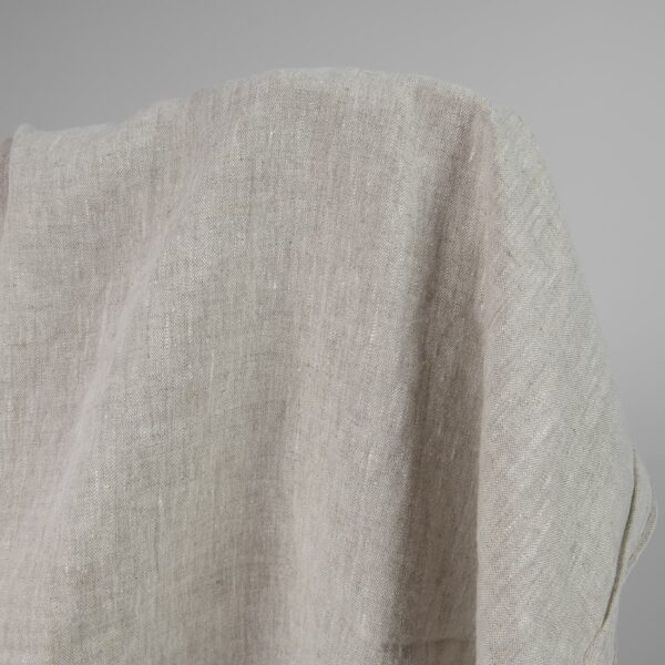 Washed heavy linen fabric beige colour detail