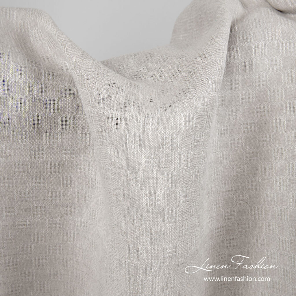 Tissu de lin à motifs gris clair 1 Light grey patterned fabric