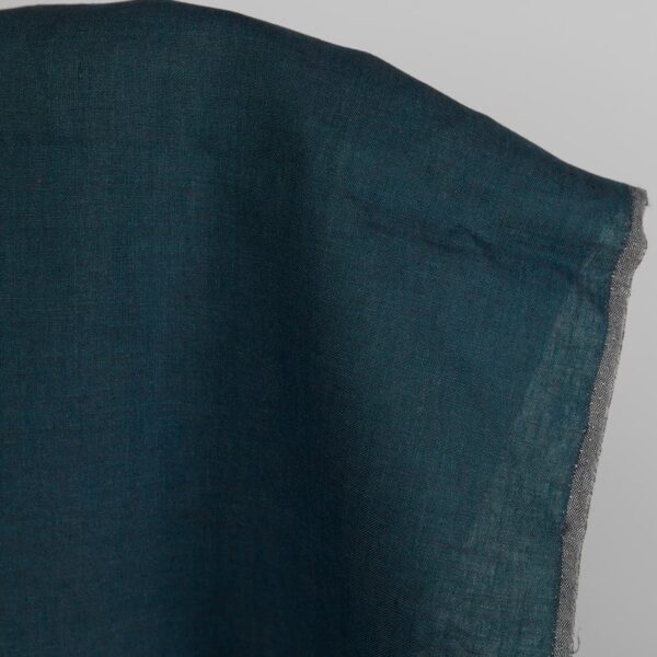 Tissu en lin épais de couleur bleu foncé/turquoise – Image 4