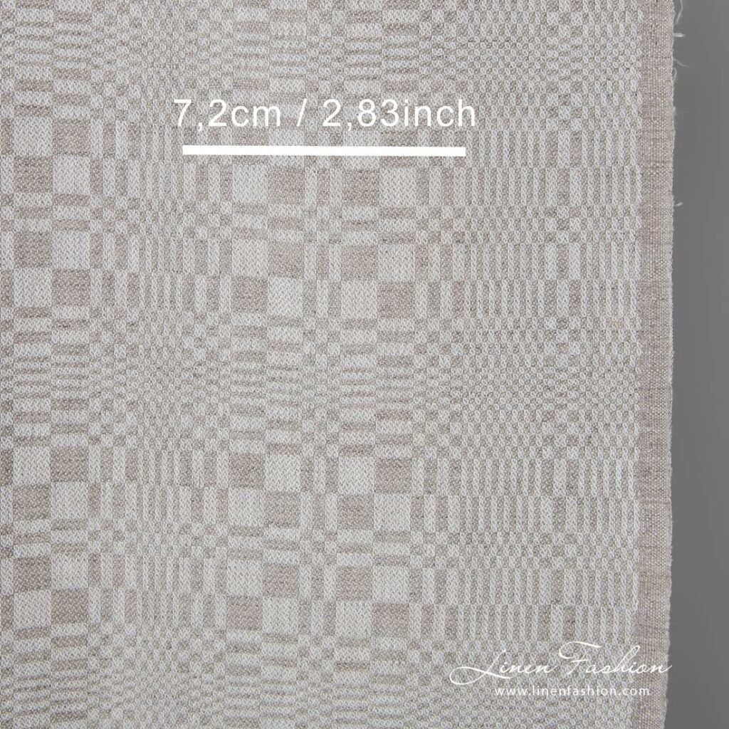 Tissu en coton lin étroit à motifs gris 2 Grey patterned linen / cotton fabric is ideal for sewing kitchen and bath towels