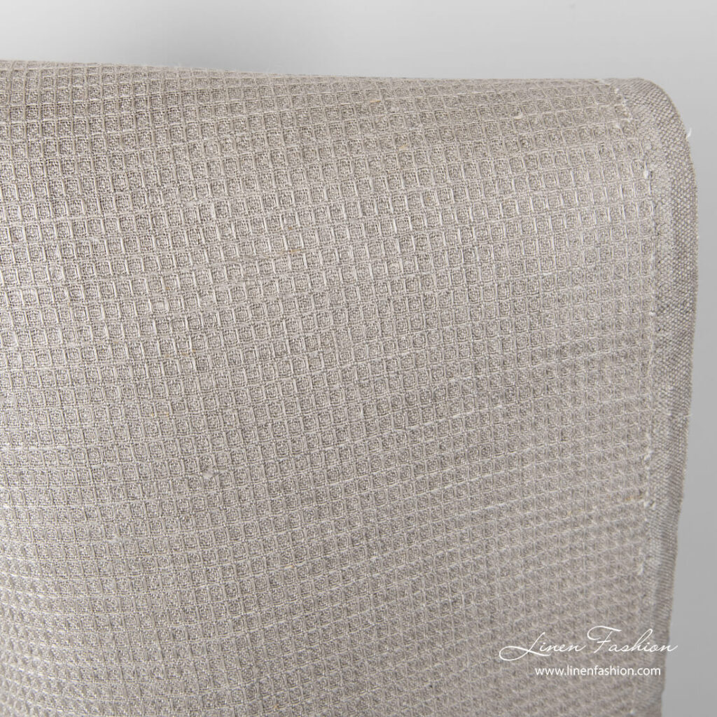 Tissu en lin gaufré de couleur lin 3 Waffle pattern pure linen undyed fabric