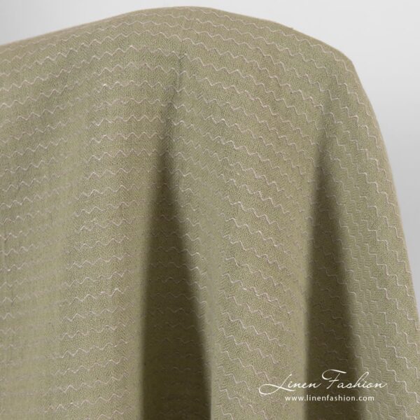Greenish linen cotton fabric