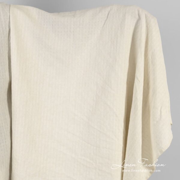 Linen cotton fabric in cream color